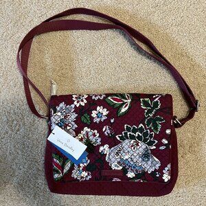 Vera Bradley Iconic Turnabout Crossbody, Bordeaux Blooms